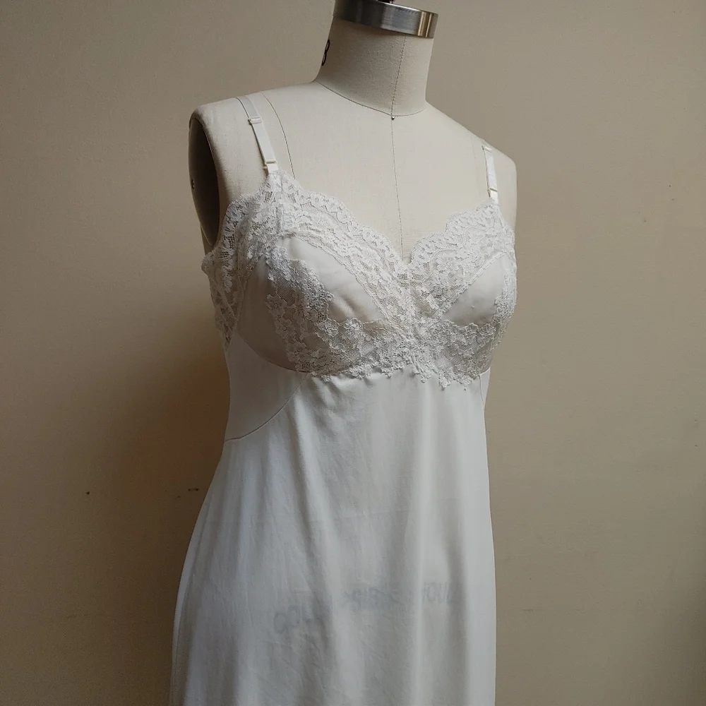 VTG Vassarette White Full Slip 36 - Picture 7 of 10